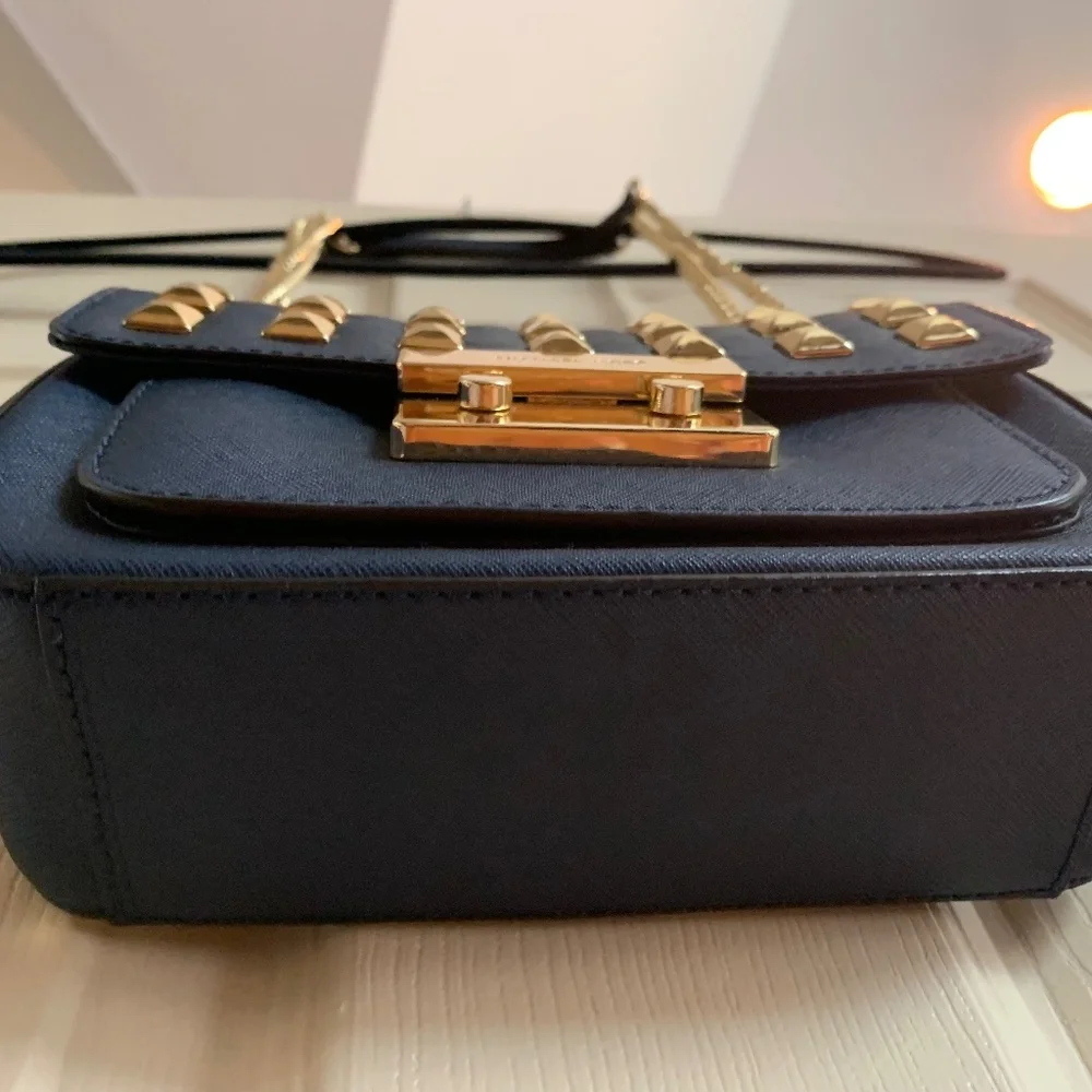 Michael Kors Navy Blue SmallLeather Stud Handbag